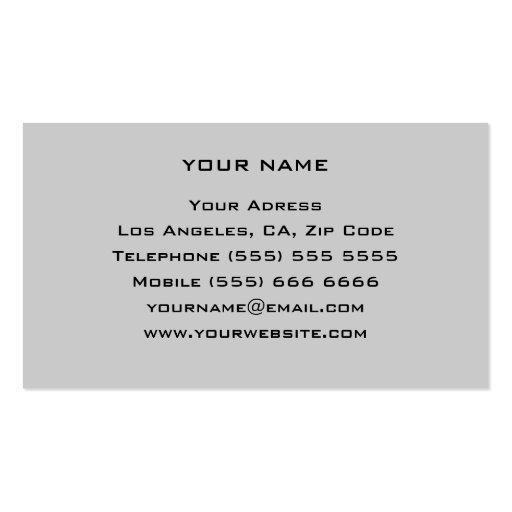 Personal Trainer Business Card (back side)