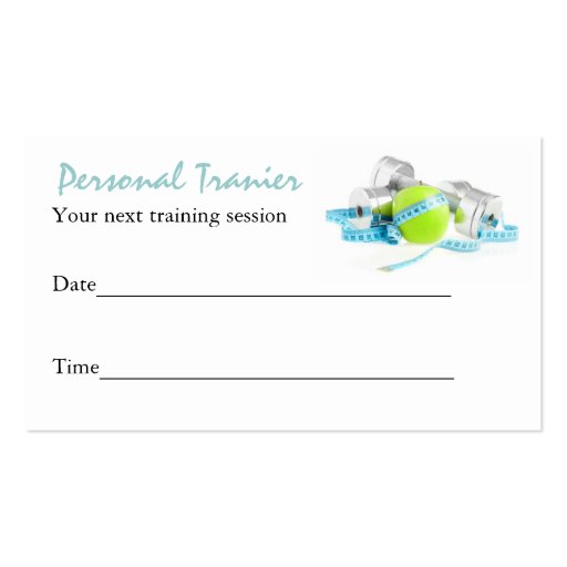 Personal Trainer business card (back side)