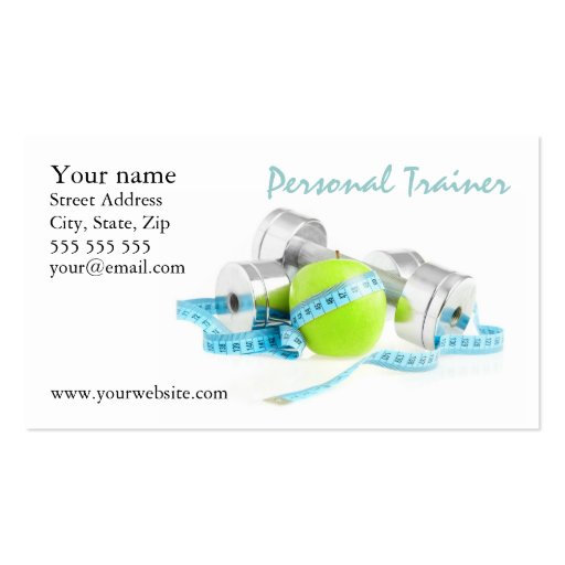 Personal Trainer business card (front side)