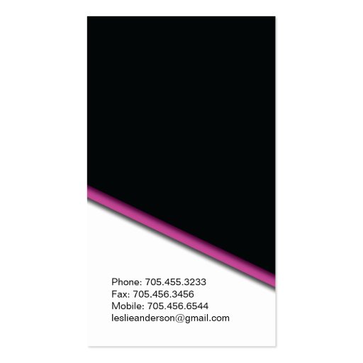 PERSONAL TRAINER BUSINESS CARD (back side)