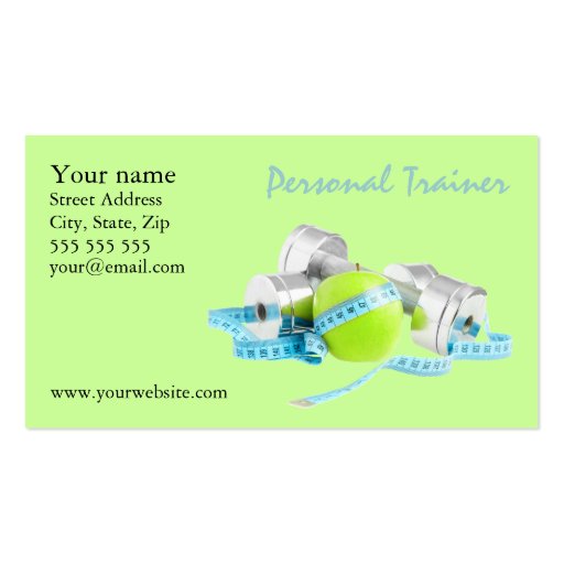 Personal Trainer business card (front side)