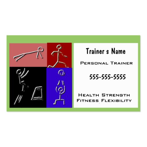 Personal Trainer Business Card Template (front side)