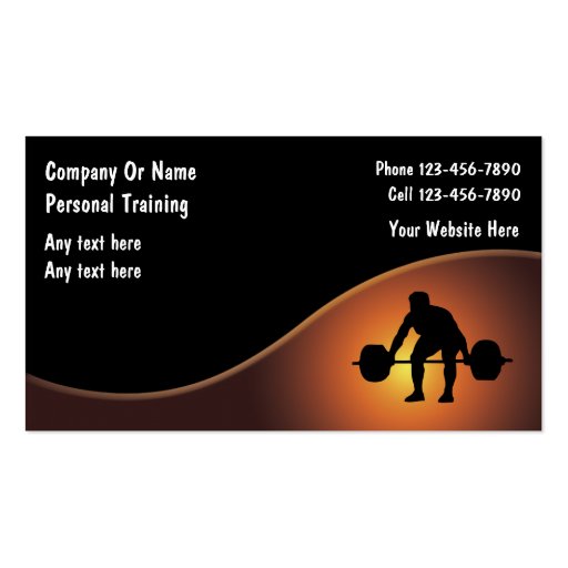 Personal Trainer Business Cards (front side)