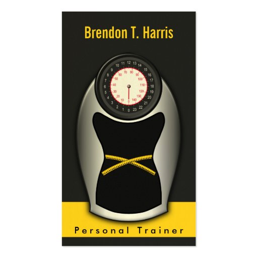 Personal Trainer Business Cards - Black and Yellow (front side)