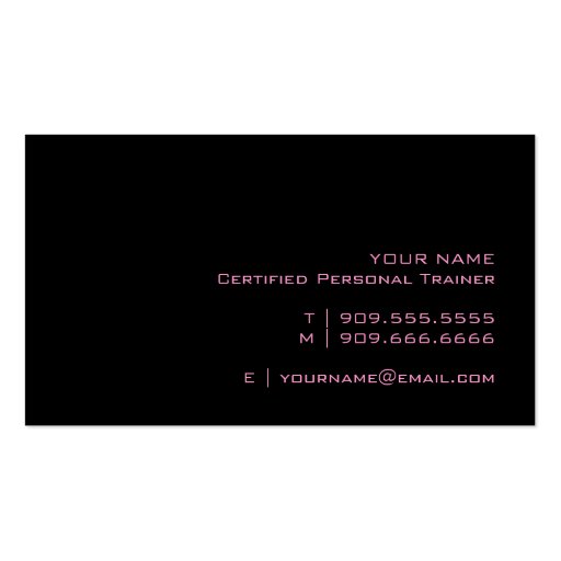 Personal Trainer Dumbell Business Card (back side)