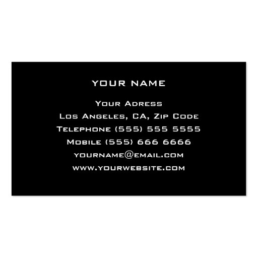 Personal Trainer & Fitness Business Card (back side)