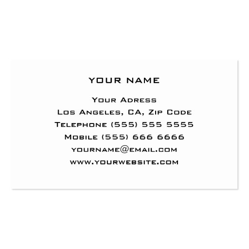 Personal Trainer & Fitness Business Card (back side)