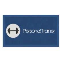 Personal Trainer Fitness Business Cards in Blue