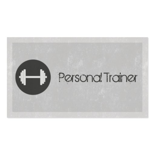 Personal Trainer Fitness Business Cards in Grey (front side)