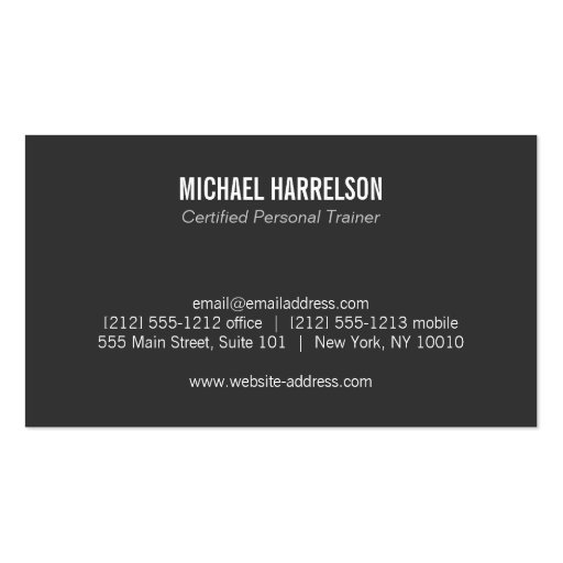 Personal Trainer, Fitness Gear Monogram in Orange Business Card (back side)