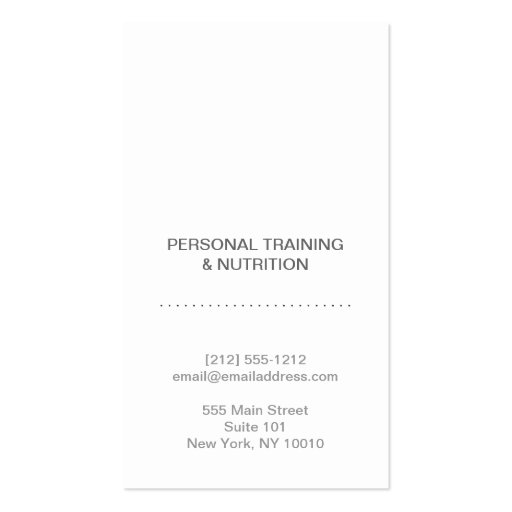 PERSONAL TRAINER, FITNESS INSTRUCTOR LOGO BUSINESS CARD TEMPLATES (back side)