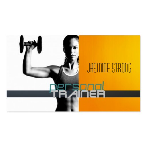 Personal Trainer, Fitness, Women, Lady, Gym Business Card (front side)