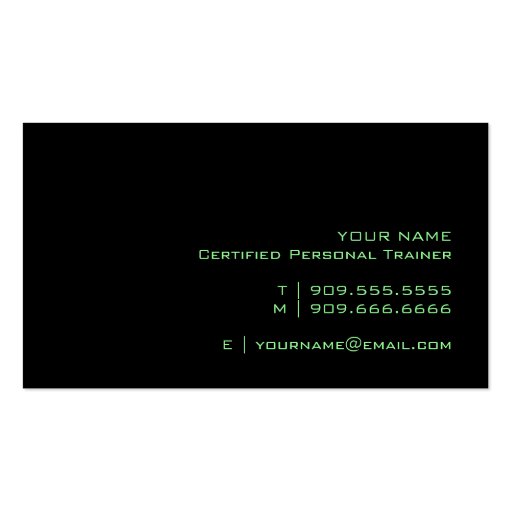 Personal Trainer or Fitness Center Business Card (back side)