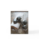 Personal Trainer or Fitness Dumbells Towel & Water cards