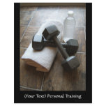 Personal Trainer or Fitness Dumbells Towel &amp; Water Personalized Flyer