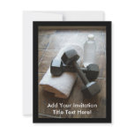 Personal Trainer or Fitness Dumbells Towel &amp; Water Invitations
