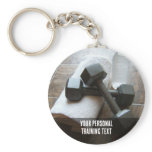 Personal Trainer or Fitness Dumbells Towel &amp; Water Keychains