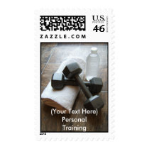 Personal Trainer or Fitness Dumbells Towel & Water Stamp