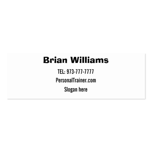 Personal Trainer Skinny Business Cards (back side)