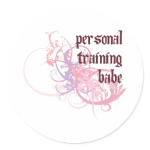 Personal Training Babe Round Sticker