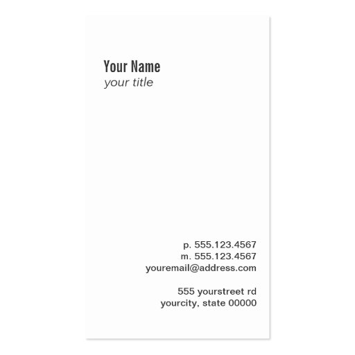 Personal Training Instructor Simple Black Business Card Templates (back side)