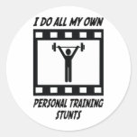 Personal Training Stunts Round Stickers