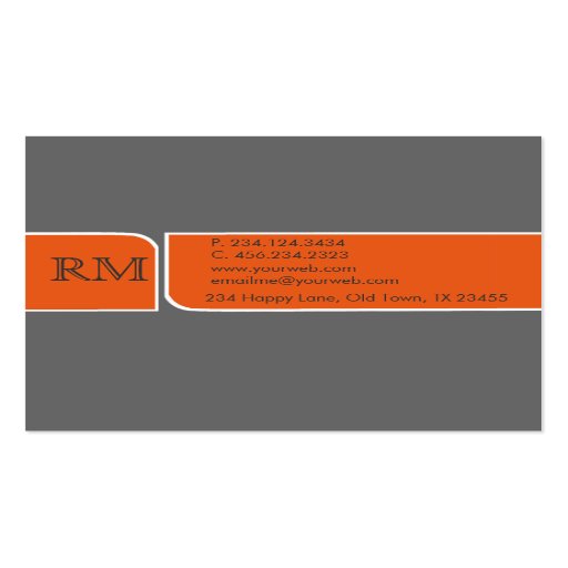 Personal Unique Trendy   Red and Gray Business Card Templates (back side)