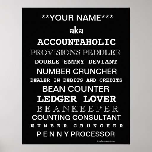 Personalisable Accountant Funny Job Titles Poster Zazzle