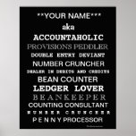 Personalisable Accountant Funny Job Titles Posters