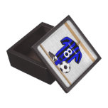 Personalised Black and blue football soccer Jersey Premium Jewelry Box