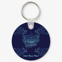 Personalised Blue Princess - Keychain by t_liscious Personalised Blue Princess - Keychain