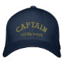 Personalised Boat Name Captain Hat Embroidered Hats