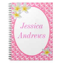 Personalised Franjipani Notebook notebooks