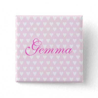 Personalised initial G girls name hearts button