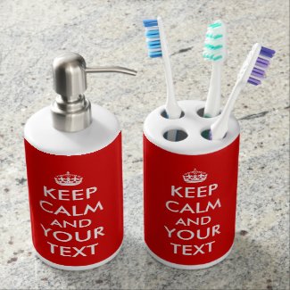 Personalised Keep Calm Items Bath Set Your Text