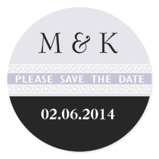 Personalised Monograms Save the Date Stickers sticker