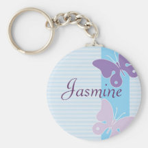 Personalised Name Keyring - Butterflies Keychain