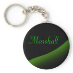 Personalised Name Keyring - Green &amp; Black Keychains