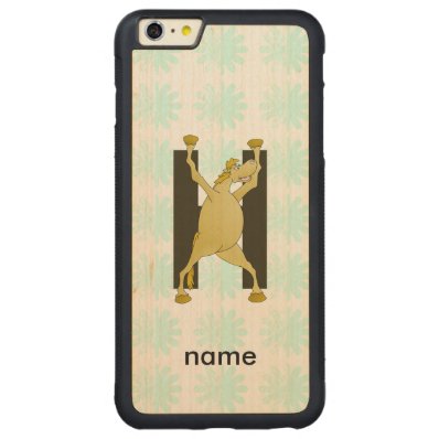 Personalised Pony Monogram H Carved® Maple iPhone 6 Plus Bumper Case