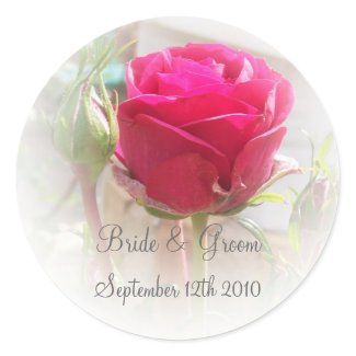 Personalised Wedding Envelope Seal/Sticker Rose sticker