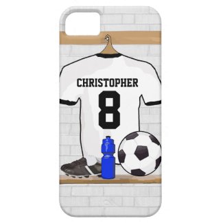 Personalised white and black football soccer Jerse iPhone 5 Case