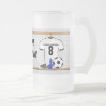 Personalised white and black football soccer Jerse Coffee Mug