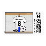 Personalised white and black football soccer Jerse Postage
