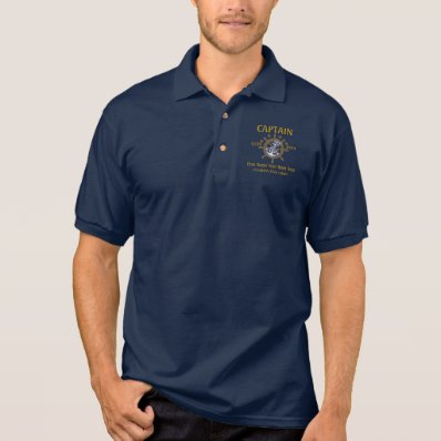 Personalizable Captain, First Mate, or Skipper Polo T-shirts