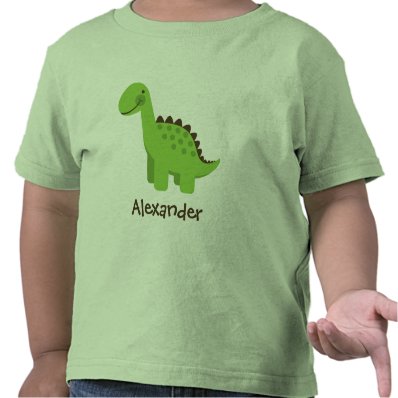 Personalizable Cute Green Dinosaur Tee Shirt