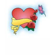 Personalizable Heart with ribbon and roses t-shirts by MecaGrafx Personalizable Heart with ribbon and roses t-shirts