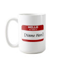 Personalizable Hello My Name Is... (Red) mugs