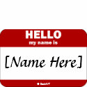 Personalizable Hello My Name Is... (Red) t-shirts