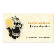Personalizado del cráneo gótico elegante del grung plantilla de tarjeta de negocio