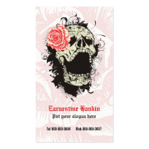 Personalizado del cráneo gótico elegante del grung tarjeta de negocio